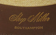Suit, (a) cotton, synthetic; (b) cotton, synthetic, metal; (c) silk; (d) silk, leather, metal; (e) cotton; (f, g) metal, enamel; (h) silk; (i, j) cotton; (k, l) leather; (m) straw, silk, leather; (n) wood, horn, synthetic., American