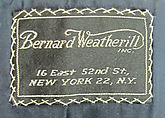 Ensemble, (a) wool, silk; (b) silk, synthetic; (c) silk; (d, e) cotton; (f) wool, silk, leather., American