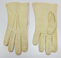 Ensemble, (a) wool, silk; (b) silk, synthetic; (c) silk; (d, e) cotton; (f) wool, silk, leather., American