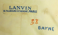 Dress shirt, House of Lanvin (French, founded 1889), cotton, French
