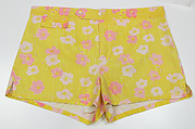 Bathing trunks, Lilly Pulitzer Inc. (American, founded 1961), cotton, synthetic, metal, mother-of-pearl, American