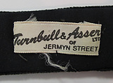 Ensemble, silk, wool, metal, synthetic, British