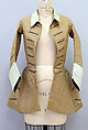 Riding jacket, silk, wool, probably French