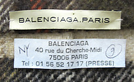 Ensemble, House of Balenciaga (French, founded 1937), wool, silk, metal, synthetic, French