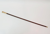 Walking stick, wood, metal, glass, horn, French