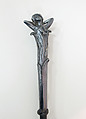 Walking stick, silver, leather, American or European