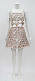 Dress, André Courrèges (French, Pau 1923–2016 Neuilly-sur-Seine), plastic (cellulose acetate/styrene-butadiene copolymer), rayon, silk, cotton, metal, French