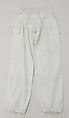 Trousers, Ronald Kolodzie (American), cotton, American