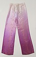 Trousers, Ronald Kolodzie (American), synthetic, cotton, American
