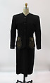 Ensemble, Gilbert Adrian American, wool, silk, metal, plastic, American