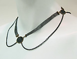 Necklace, iron, gold, German
