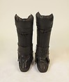 Boots, leather, metal, horsehair, probably French