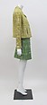 Ensemble, Prada (Italian, founded 1913), (a) linen, cotton, synthetic, (b) linen, cotton, (c) linen, cotton, synthetic, metal, (d, e) leather, synthetic, metal, Italian