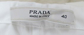 Ensemble, Prada (Italian, founded 1913), (a) cotton, metal, (b) cotton, mother-of-pearl, metal, (c, d) cotton, metal, (e) cotton, metal, (f) cotton, mother-of-pearl, (g, h) cotton, (i, j) snakeskin, leather, Italian
