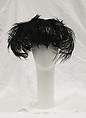 Hat, William J. (American, 1948–1962), feathers, silk, metallic thread, American