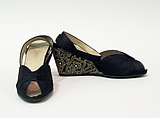 Evening sandals, Salvatore Ferragamo  Italian, Silk, leather, synthetic, Italian