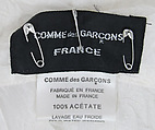 Ensemble, Comme des Garçons (Japanese, founded 1969), linen, synthetic, leather, mother-of-pearl, Japanese