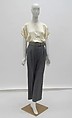 Ensemble, Perry Ellis (American, founded 1978), wool, silk, leather, , mother-of-pearl, metal, American