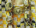 Ensemble, House of Chanel (French, founded 1910), wool, silk, metal, cotton, synthetic, mother-of-pearl, French