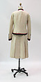 Ensemble, House of Chanel (French, founded 1910), silk, leather, cotton, metal, French