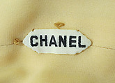 Ensemble, House of Chanel (French, founded 1910), wool, silk, cotton, leather, metal, mother-of-pearl, French