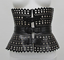 Belt, Azzedine Alaïa (French (born Tunisia), Tunis 1935–2017 Paris), leather, metal, French