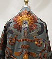 Ensemble, Romeo Gigli (Italian, born 1949), silk, cotton, acetate, nylon, spandex, leather, mother-of-pearl, Italian