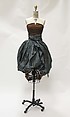 Ensemble, Romeo Gigli (Italian, born 1949), silk, cotton, acetate, nylon, spandex, leather, mother-of-pearl, Italian