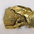 Belt buckle, Christopher Ross (American, born 1931), metal, glass, American