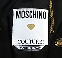 Ensemble, House of Moschino (Italian, founded 1983), wool, silk, metal, Italian