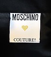 Ensemble, House of Moschino (Italian, founded 1983), wool, silk, metal, Italian