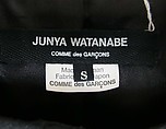 Ensemble, Comme des Garçons (Japanese, founded 1969), polyester, wool, plastic (polyvinyl chloride), metal, Japanese