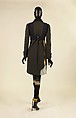 Ensemble, Prada (Italian, founded 1913), wool, silk, synthetic, leather, metal, feathers, Italian