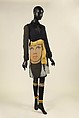 Ensemble, Prada (Italian, founded 1913), wool, silk, synthetic, leather, metal, feathers, Italian