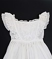 Christening robe, cotton, mother-of-pearl, probably French