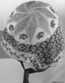 Cap, cotton, silk, glass beads, European