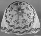 Christening cap, cotton, glass beads, European