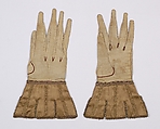 Gloves, Leather, silk, metallic, British