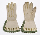 Gloves, Leather, silk, metallic, French
