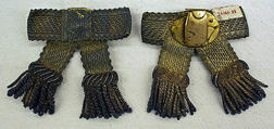 Garters, metal thread, French