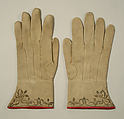 Gloves, leather, silk, French