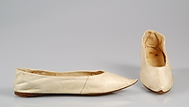 Slippers, Leather, possibly American