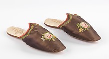 Slippers, silk, American