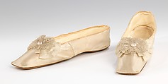 Wedding slippers, silk, probably French
