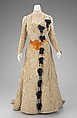 Afternoon dress, House of Worth (French, 1858–1956), silk, wool, rhinestones, French