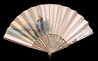 Fan, A. Ravaux French, Mother-of-pearl, silk, metal, French