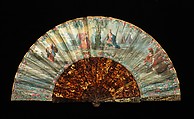 Fan, tortoiseshell, paper, gouache, metal, Italian