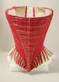 Bodice, silk, leather, iron, baleen, linen, European