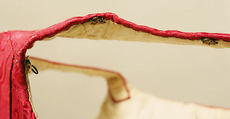 Bodice, silk, leather, iron, baleen, linen, European