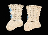 Bootees, Cotton; silk, American